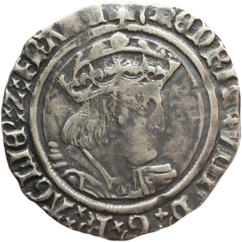 England 1526 - 44 Henry VIII Groat Coin 2nd coinage Hammered Silver Mintmark Lis