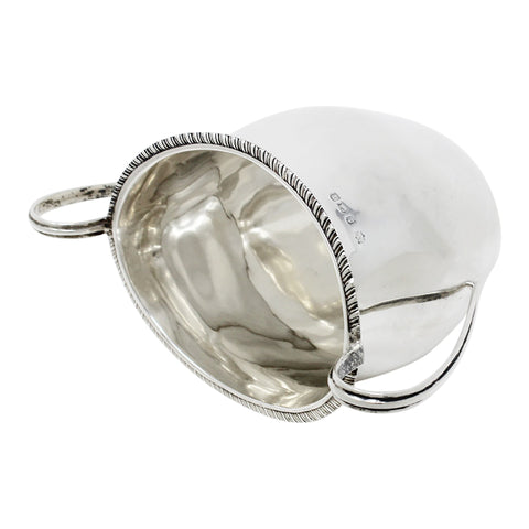 1910 Antique Edwardian Era Sterling Silver Sugar Bowl Silversmiths Alfred Marston Birmingham Hallmarks