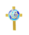 Cross Pin Vintage Enamel World Globe Religion