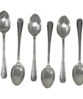 1917 Antique George V Era Sterling Silver Set Six Tea Spoons Original Case Silversmith Robert Pringle & Sons Sheffield Hallmarks