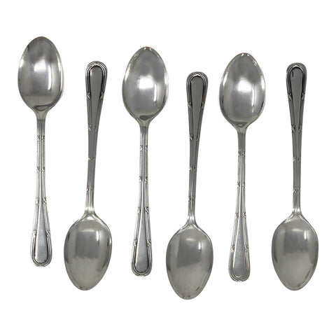 1917 Antique George V Era Sterling Silver Set Six Tea Spoons Original Case Silversmith Robert Pringle & Sons Sheffield Hallmarks