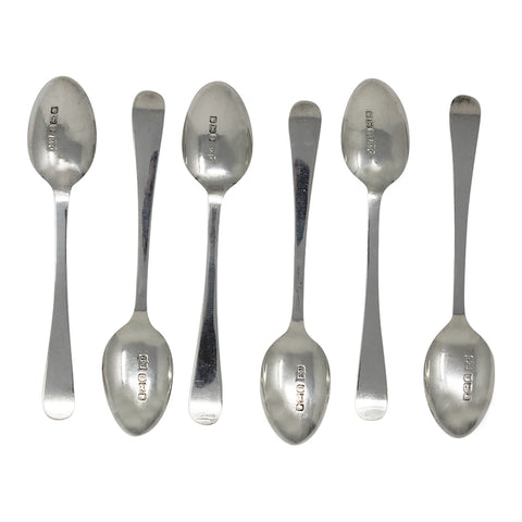 1917 Antique George V Era Sterling Silver Set Six Tea Spoons Original Case Silversmith Robert Pringle & Sons Sheffield Hallmarks