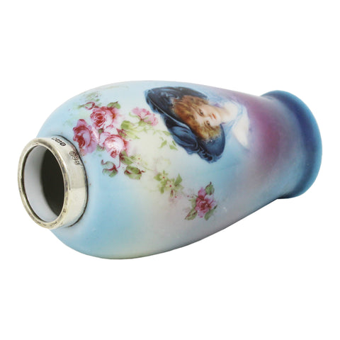 1908 Antique Vase Edwardian Era Maker Hart & Sons Sterling Silver Topped London Hallmarks