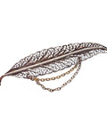 Vintage Brooch Leaf Solid Silver