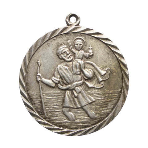 Pendant St Christopher Jewellery Silver 925 Vintage