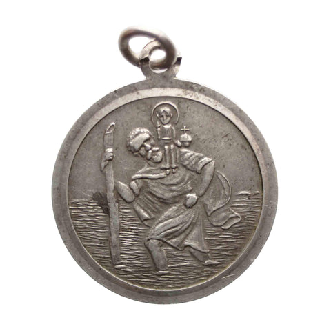 St Christopher Jewellery Pendant Sterling Silver Vintage