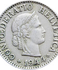 1944 10 Rappen Switzerland Coin