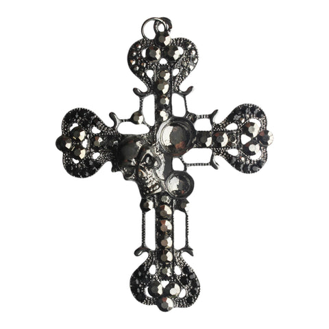 Large Cross Skulls Vintage Pendant