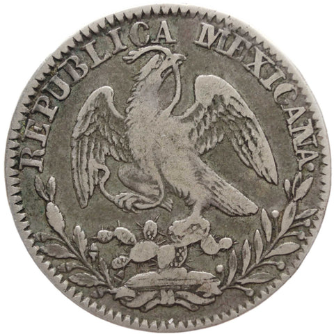 1832 Zs OM 2 Reales Mexico Coin Silver Mint Mexico City Overdate 2