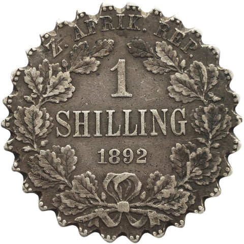 Anglo Boer War Trench Art 1892 Shilling South Africa Paul Kruger Silver Coin