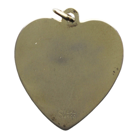 Love Nashville, Tennessee Silver Guitar Heart Pendant Vintage