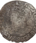 1553 - 1554 England 1 Groat Mary Four Pence Silver Coin Tudor Hammered Pomegranate Mint