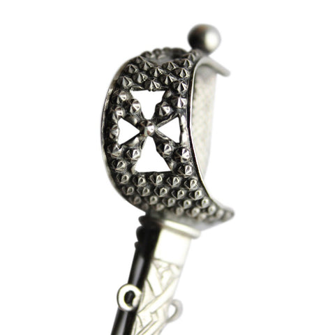 1880's Antique Victorian Silver Large Sword Pin Brooch