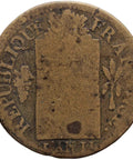 1793 BB France 1 Sol Coin Strasbourg Mint