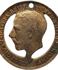 1911 Farthing George V Coin Folk Art Pendant