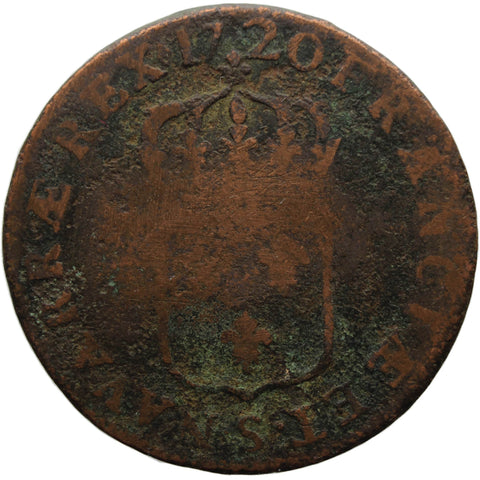 1720 S 1 Sol Louis XV France Coin