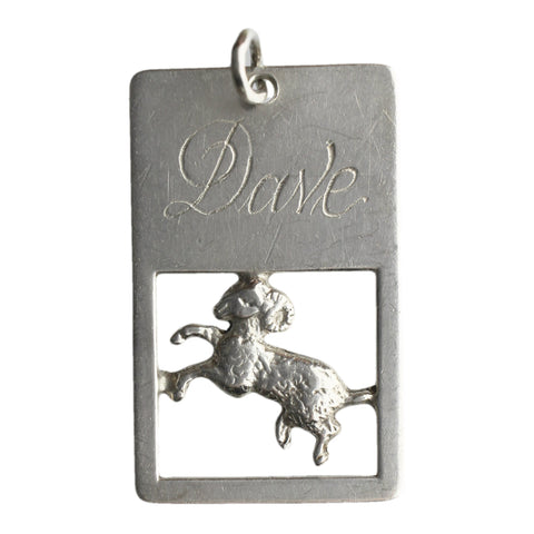 1978 Vintage Silver Aries Zodiac Signs Pendant