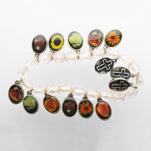 Vintage Bracelet Crosses Glass Beads