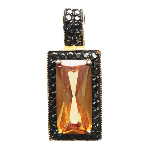 Vintage Pendant 925 Sterling Silver Hearts Glass Beads