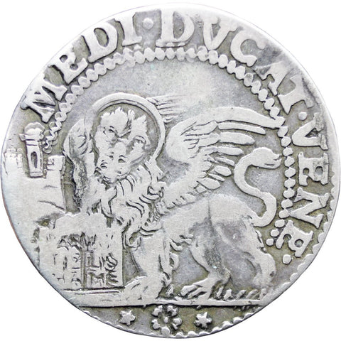 1700 – 1709 Italian States Venice 1/2 Ducato Alvise II Mocenigo Silver Coin