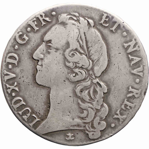 1747 Ecu France Louis XV Silver Coin