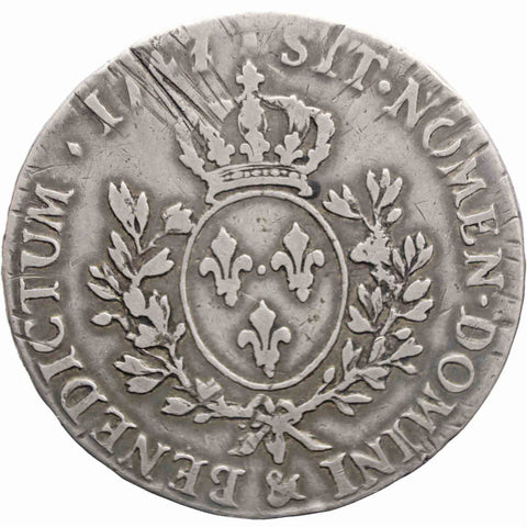 1747 Ecu France Louis XV Silver Coin