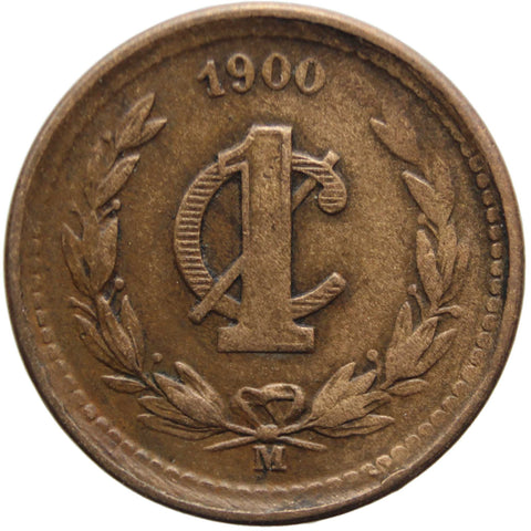 1900 One Centavo Mexico Coin narrow date