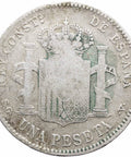 1899 One Peseta Spain Coin Alfonso XIII 3rd portrait Silver
