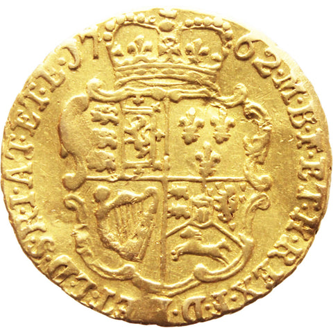 Gold 1762 Quarter Guinea George III Great Britain Coin