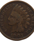 1901 One Cent United States Indian Head Coin