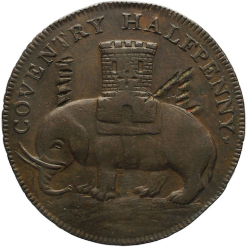 1792 Half Penny Token Warwickshire Coventry Lady Godiva United Kingdom