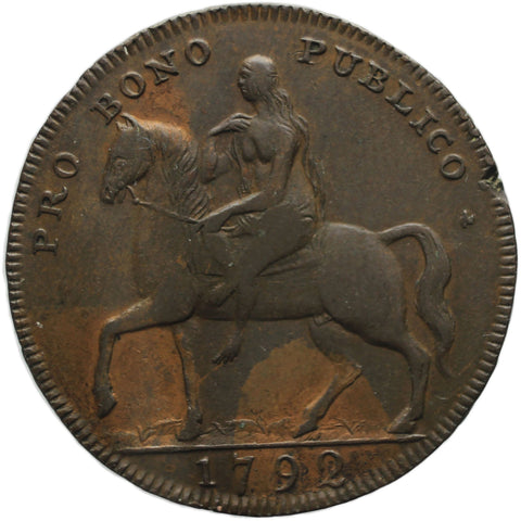1792 Half Penny Token Warwickshire Coventry Lady Godiva United Kingdom