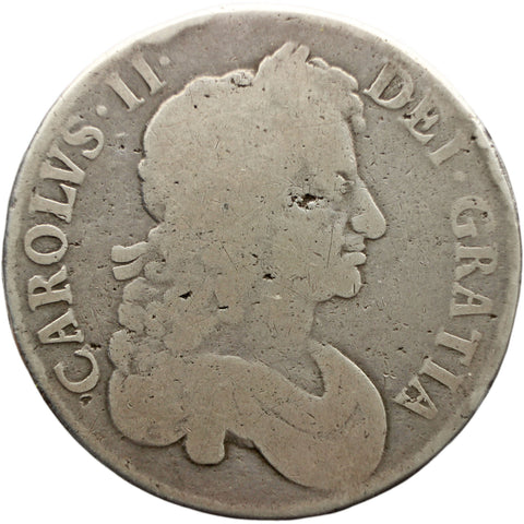 1673 Crown Charles II Silver Coin UK 3rd portrait Vicesimo Qvinto