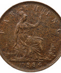 1884 Farthing Victoria Coin UK