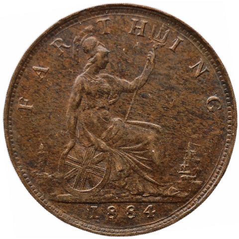 1884 Farthing Victoria Coin UK
