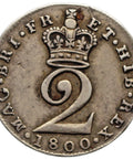1800 2 Pence Maundy Coinage George III Great Britain Silver British Coin