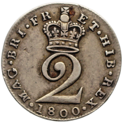 1800 2 Pence Maundy Coinage George III Great Britain Silver British Coin