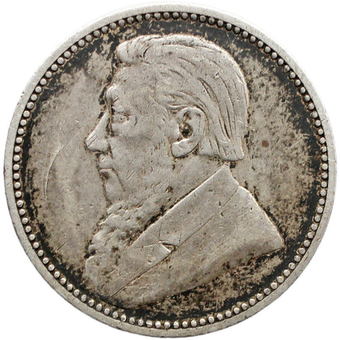 1896 Sixpence South Africa Coin Paul Kruger Silver ZAR Pretoria Mint