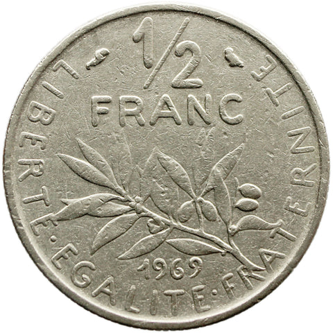 1969 Half Franc France Coin