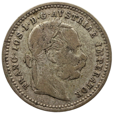 1872 10 Kreuzer Austria Habsburg Franz Joseph I Silver Coin