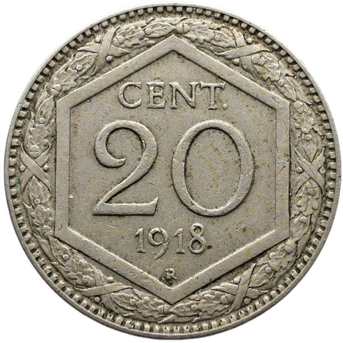 1918 20 Centesimi Italy Coin Vittorio Emanuele III