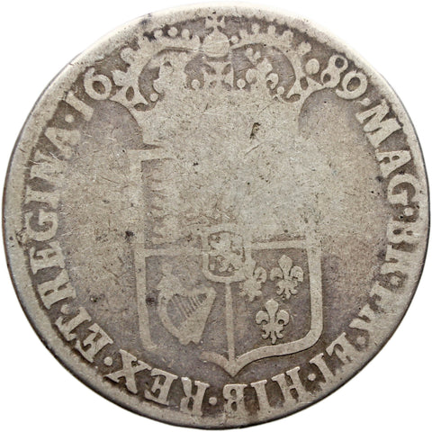 1689 Half Crown William and Mary Silver Coin United Kingdom