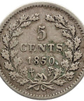 1850 5 Cents Netherlands Coin Silver William III