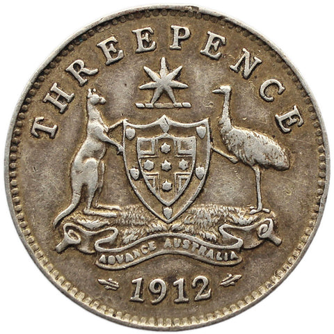 1912 3 Pence Australia Coin George V Silver