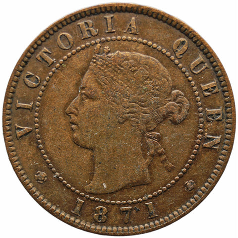 1871 One Cent Canada Coin Prince Edward Island Queen Victoria