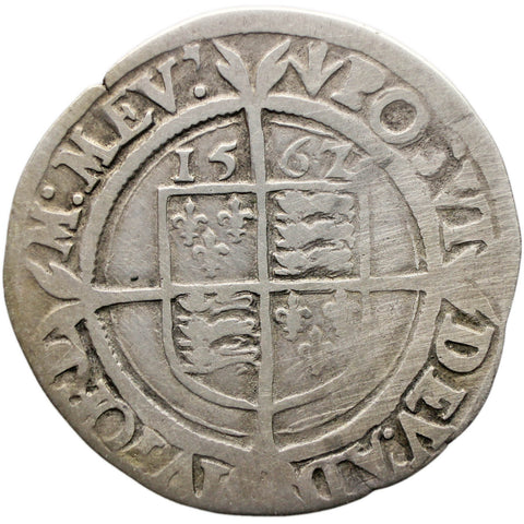 1562 Sixpence Elizabeth I Coin Silver England Pheon Mintmark 3rd issue