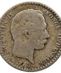 1875 CS 10 Ore Denmark Coin Christian IX Silver