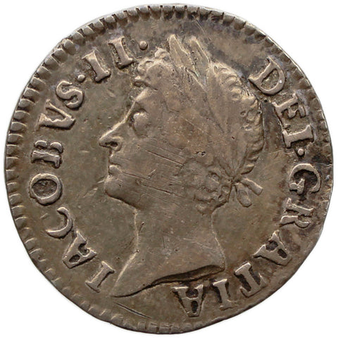 1688/7 2 Pence Maundy Coin James II UK Silver Over date