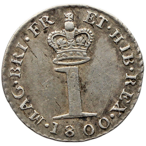 1800 1 Penny Maundy Coin George III UK Silver