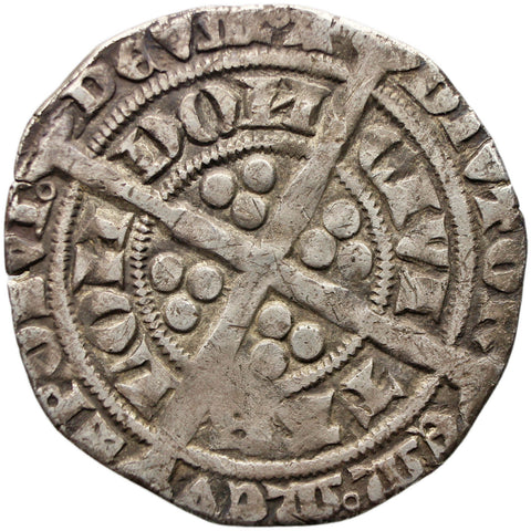 1351-1361 England Edward III Groat Coin Silver London Mint Pre Treaty Period